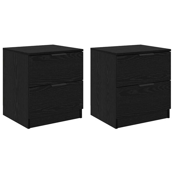 vidaXL Nachttisch 2 pcs Schwarz Eichen-Optik 45 x 39 x 50 cm