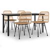 vidaXL 5-tlg. Garten-Essgruppe Poly Rattan