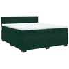 vidaXL Boxspringbett mit Matratze Dunkelgr&uuml;n 200x200 cm Samt