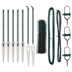 vidaXL Sechseckzaun mit Pfosten 10 x 0,6 m PVC-beschichteter Stahl