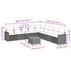 vidaXL 10-tlg. Garten-Sofagarnitur mit Kissen Grau Poly Rattan