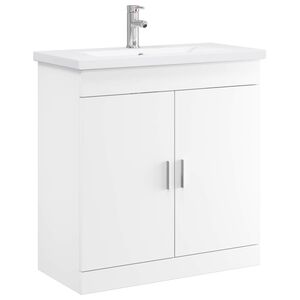 vidaXL Badezimmerm&ouml;bel-Set Wei&szlig; 81 x 40 x 84,5 cm Holzwerkstoff