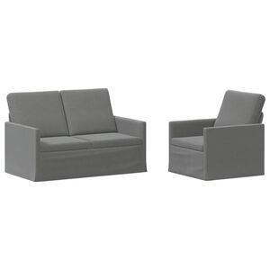 vidaXL Sofa-Set 2 pcs Dunkelgrau Samt (V)