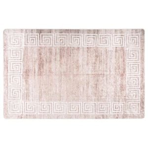 vidaXL Teppich Waschbar 80x150 cm Beige Rutschfest