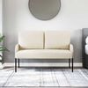 vidaXL Sofas mit Kissen 110cm Creme Sperrholz