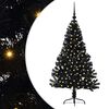 vidaXL Künstlicher vorbeleuchteter Weihnachtsbaum Schwarz 120 cm PVC