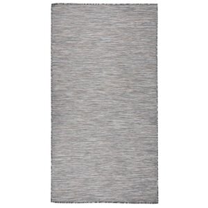 vidaXL Outdoor-Teppich Flachgewebe 80x150 cm Braun und Blau