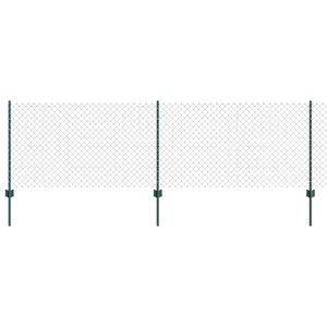 vidaXL Zaun mit Pfosten Gr&uuml;n