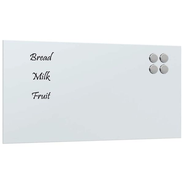 vidaXL Magnettafel Wandmontage Wei&szlig; 80x40 cm Hartglas