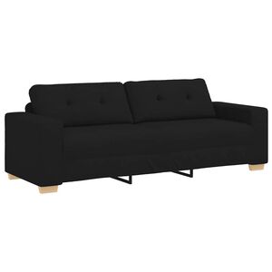 vidaXL 3-Sitzer-Sofa Schwarz 180 cm Stoff