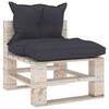vidaXL 4-tlg. Garten-Lounge-Set aus Paletten mit Kissen Kiefernholz