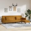 vidaXL Schlafsofa 2-Sitzer mit 2 Kissen & Hocker Braun Samt