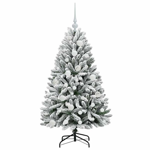 vidaXL Künstlicher Weihnachtsbaum Grün und Weiß 120 cm PVC und Metall