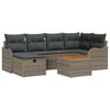 vidaXL Gartensofa-set mit Kissen mit Speicher 7 pcs Grau Poly-Rattan