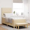 vidaXL Boxspringbett mit Matratze Creme 100 x 200 cm Stoff