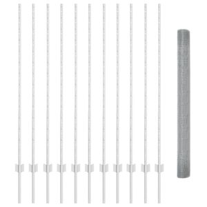 vidaXL Schwei&szlig;drahtzaun mit Pfosten 25 x 1,4 m (B x H)