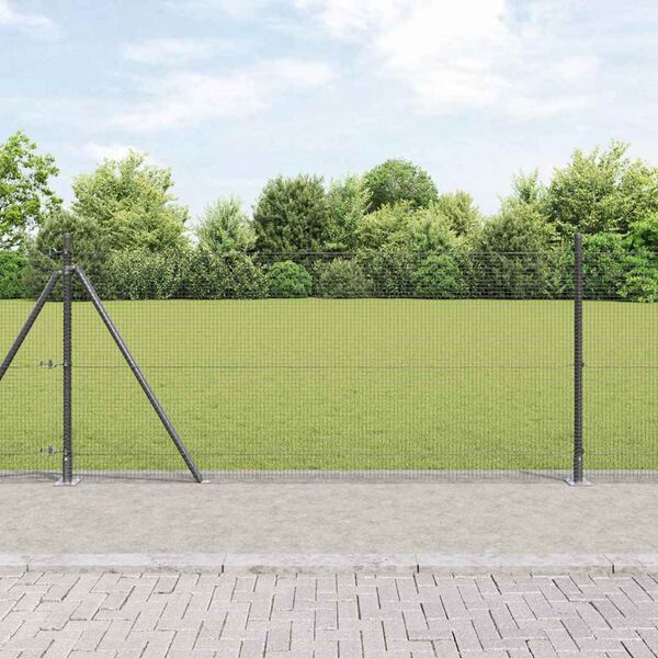 vidaXL Zaunpfosten Grau 10 x 0,8 m (16 x 16 mm Draht) Stahl und PVC