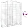 vidaXL Gabionen mit Hochbogen 12Stk. 200x50x220/240cm Verzinktes Eisen