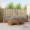 vidaXL Outdoor-Sofagarnitur mit Kissen 7 pcs Nat&uuml;rlich und Hellgrau