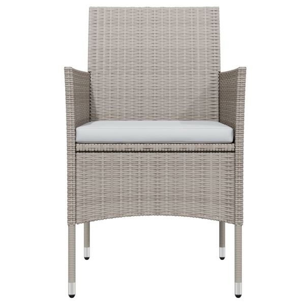 vidaXL 7-tlg. Garten-Essgruppe mit Kissen Beige und Schwarz