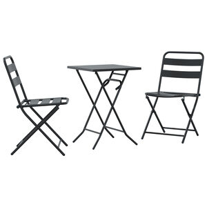 vidaXL Garten Bistro Set 3 pcs Anthrazit Stahl