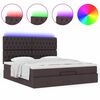 vidaXL Ottoman-Bett mit Matratze & LEDs Dunkelbraun 160x200 cm Stoff