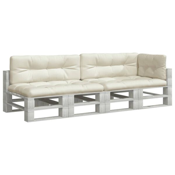 vidaXL Palettenkissen 5-tlg. Creme Stoff