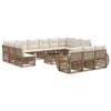 vidaXL Gartensofa-set 14 stk. Beige und Cremewei&szlig; Poly-Rattan