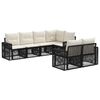vidaXL Gartensofa-set 7 stk. 7-Sitzanzahl Schwarz und Cremewei&szlig;
