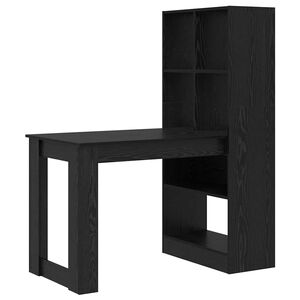 vidaXL Schreibtisch Schwarz Eichen-Optik 122 x 67 x 145 cm