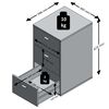 FMD Nachtkommode mit 3 Schubladen Weiß