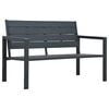 vidaXL Gartenbank 120 cm HDPE Grau Holz-Optik