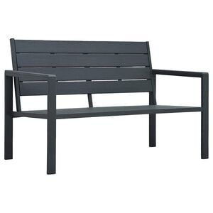 vidaXL Gartenbank 120 cm HDPE Grau Holz-Optik