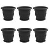 vidaXL Blument&ouml;pfe 6 pcs Schwarz &Oslash; 34 x 28 cm Kunststoff