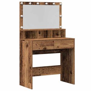vidaXL Schminktisch mit Regal Altholz 80 x 41 x 134,5 cm Holzwerkstoff