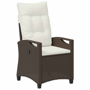 vidaXL Verstellbarer Gartenstuhl Braun und Creme 56 x 60 x 112 cm