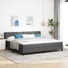vidaXL Boxspringbett mit Matratze Dunkelgrau 200 x 200 cm Polyester