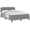 vidaXL Boxspringbett mit Matratze Taupe 140 x 190 cm Stoff