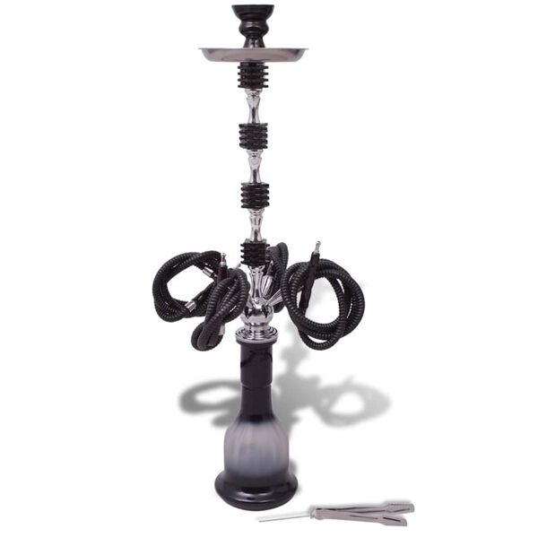 vidaXL Wasserpfeife/Hookah/Shisha mit 4 Schl&auml;uchen Schwarz XXL 83 cm