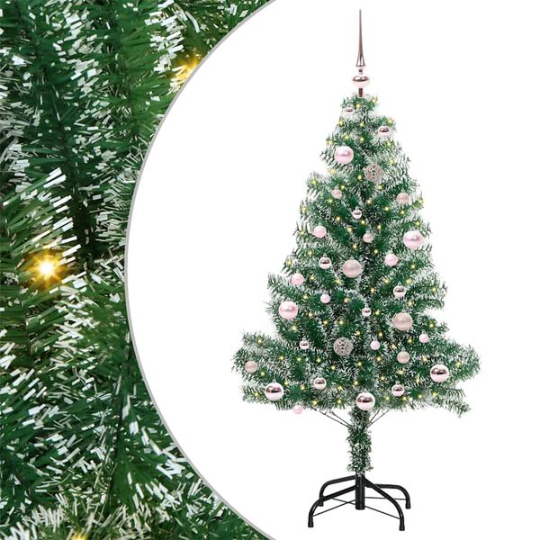 vidaXL K&uuml;nstlicher Weihnachtsbaum beschneit mit LED Licht 150 cm
