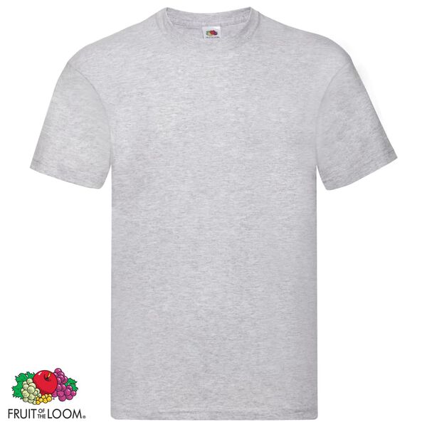 Fruit of the Loom Original T-Shirts 5 Stk. Grau 3XL Baumwolle