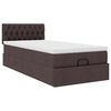vidaXL Ottoman-Bett mit Matratze Dunkelbraun 90x190 cm Stoff