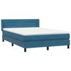 vidaXL Boxspringbett mit Matratze Dunkelblau 160x210 cm Samt