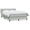 vidaXL Boxspringbett mit Matratze Hellgrau 160x220 cm Samt