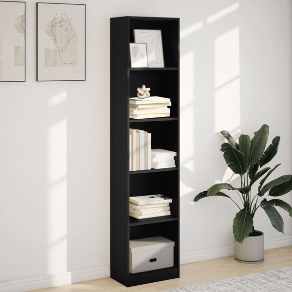 vidaXL Bücherregal Schwarz 40x24x176 cm Holzwerkstoff