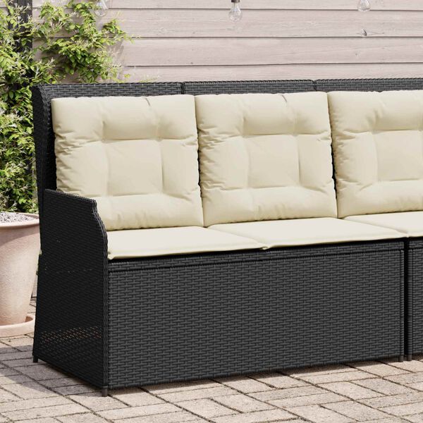 vidaXL Gartenbank Schwarz Poly-Rattan