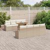 vidaXL Garten Essgruppe mit Kissen mit Kissen 9 pcs Beige und Creme