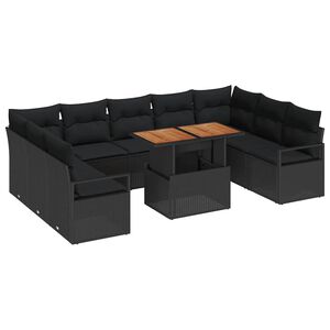 vidaXL Gartensofa-set 10 stk. 9-Sitzanzahl Schwarz und Braun