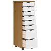vidaXL Rollschrank mit Schubladen MOSS Honigbraun Massivholz Kiefer
