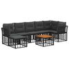 vidaXL Outdoor-Sofagarnitur 8 pcs Schwarz und Dunkelgrau Polyester